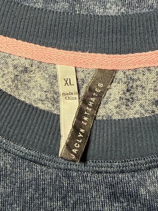 Women’s Peace Love Joy Pajama Set With Wide Leg Pants Blue & Stripes XL - Picture 2 of 10